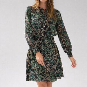 WHBM Blouson Dress Size Medium NWOT Long Sleeve Smocked